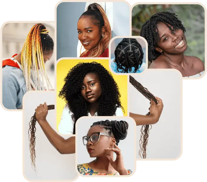 Hero Section visual of unique hair styles